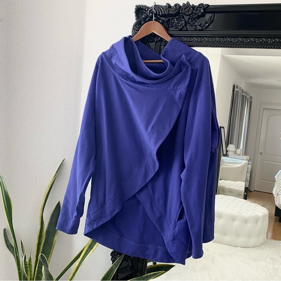 lululemon athletica Sweaters - Lululemon | Women’s Purple Cowl Neck Oversized Button Up Poncho Sweatshirt